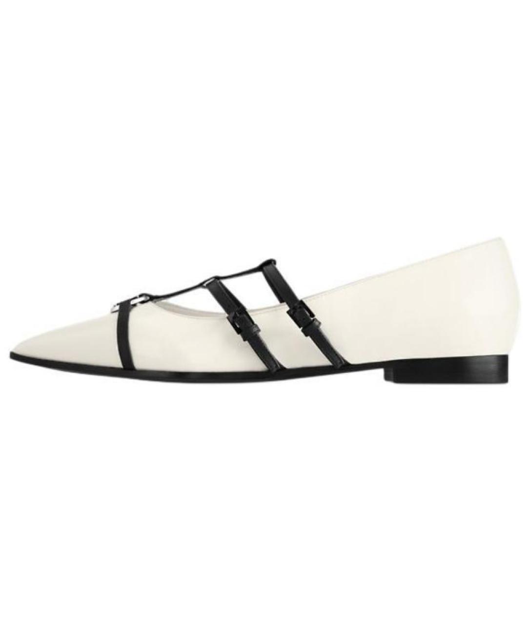 LOUIS VUITTON Белые кожаные балетки, фото 4