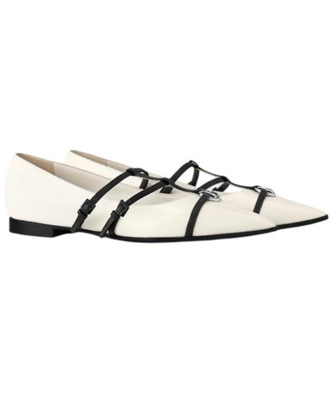 LOUIS VUITTON Белые кожаные балетки, фото 2