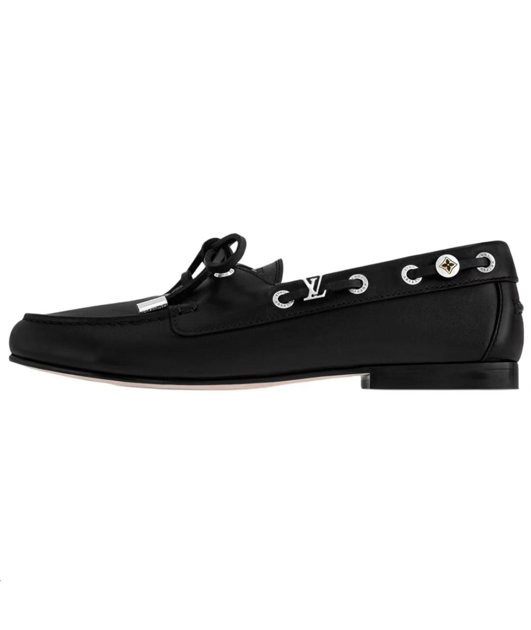 LOUIS VUITTON Черные кожаные лоферы, фото 3