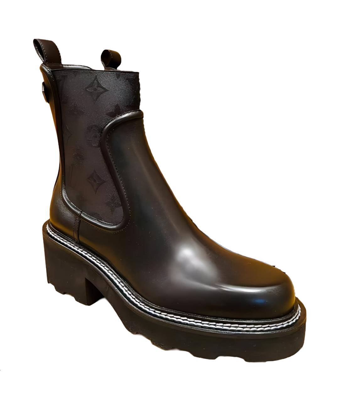 LOUIS VUITTON Коричневые кожаные сапоги, фото 1
