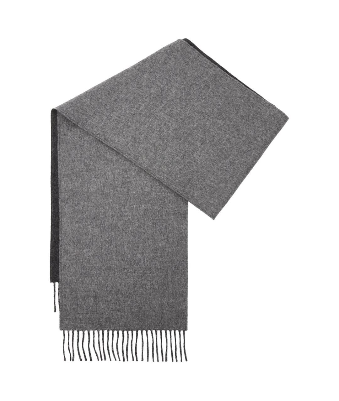 LOEWE Черный шерстяной шарф, фото 2