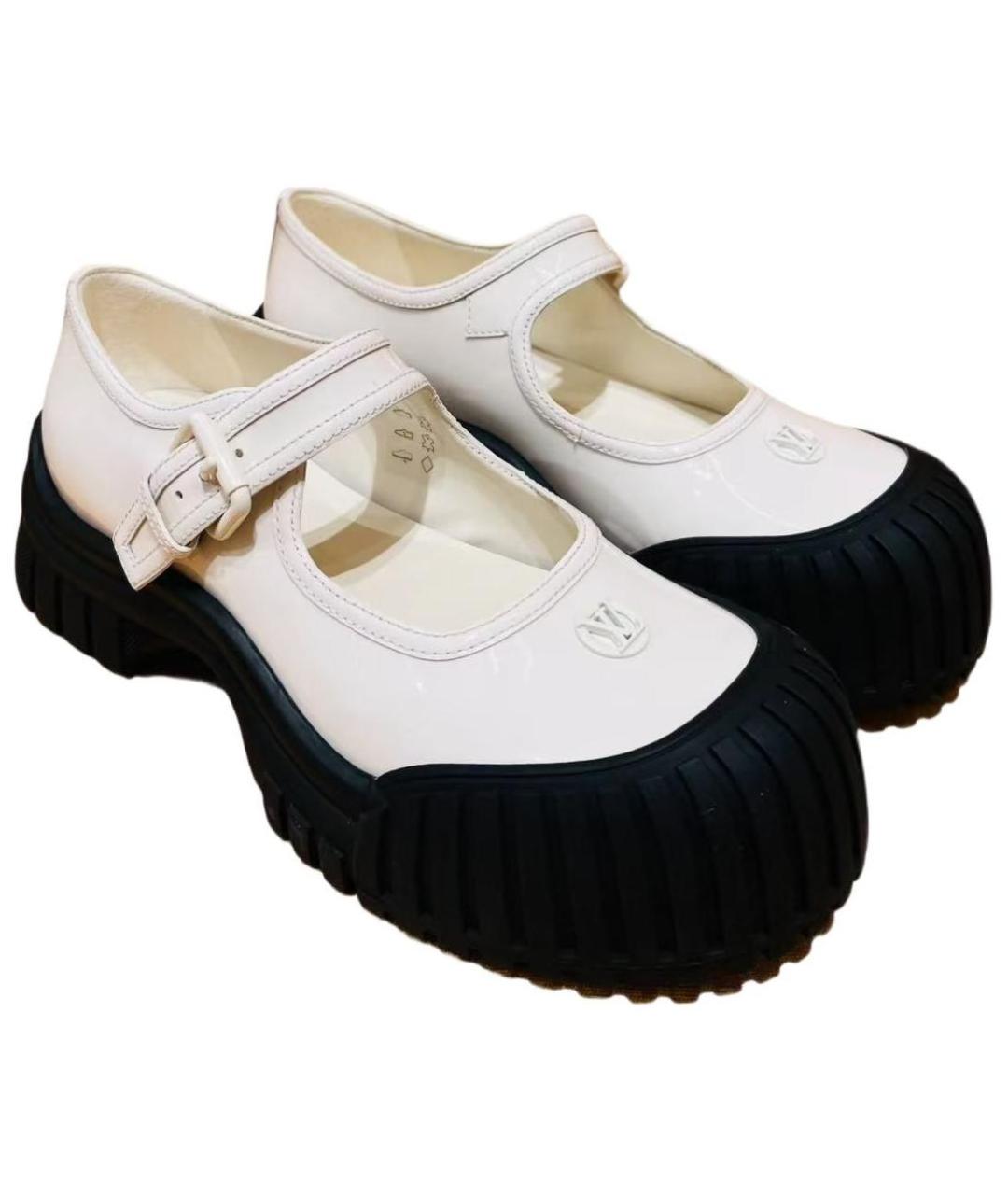 LOUIS VUITTON Белые кожаные туфли, фото 4