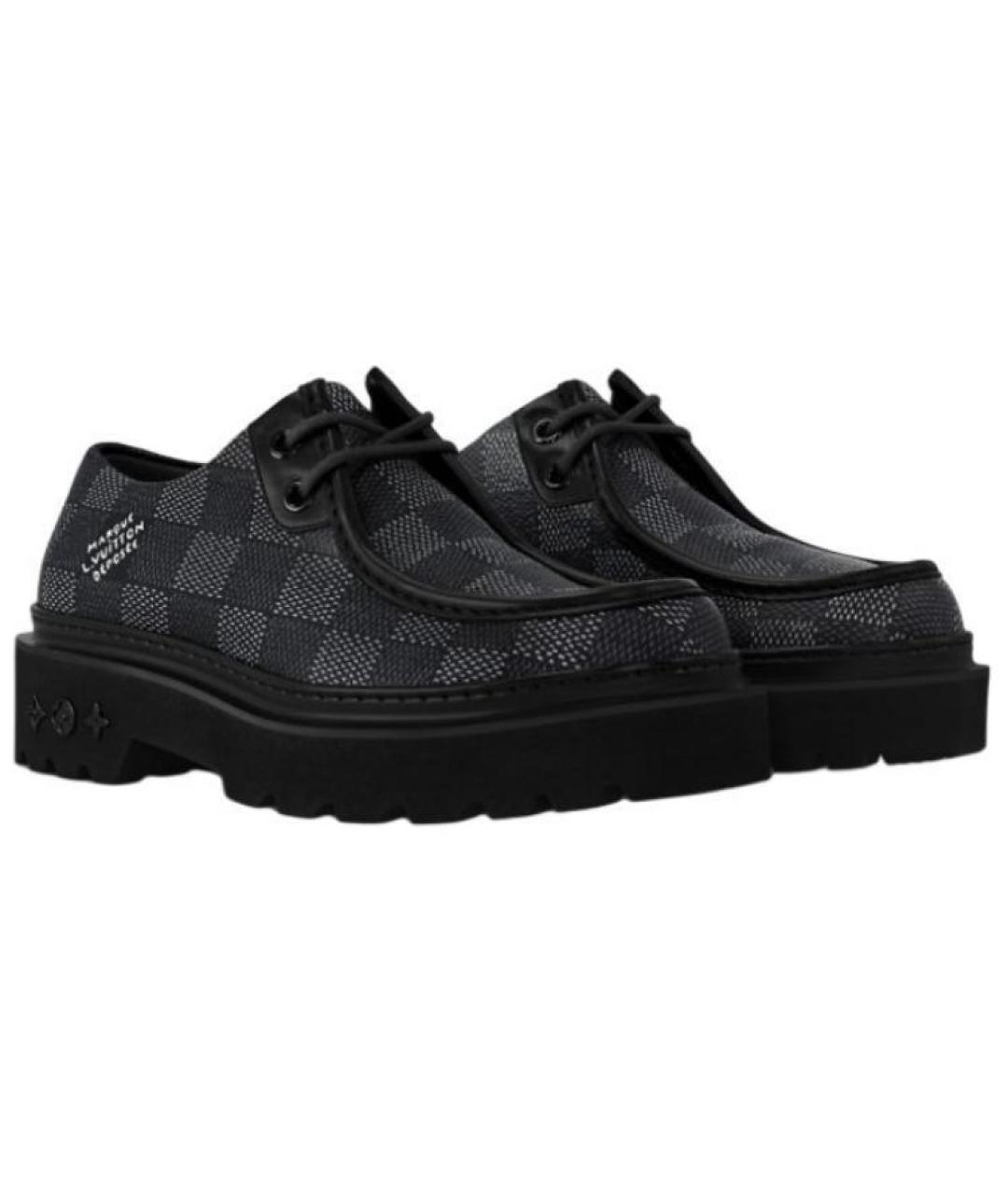 LOUIS VUITTON Черные кожаные лоферы, фото 2