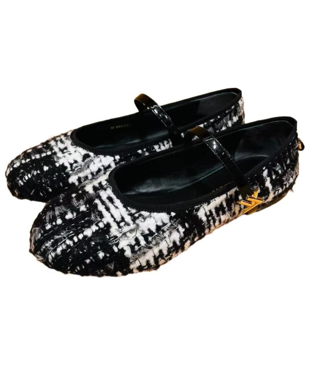 LOUIS VUITTON Черные текстильные балетки, фото 2