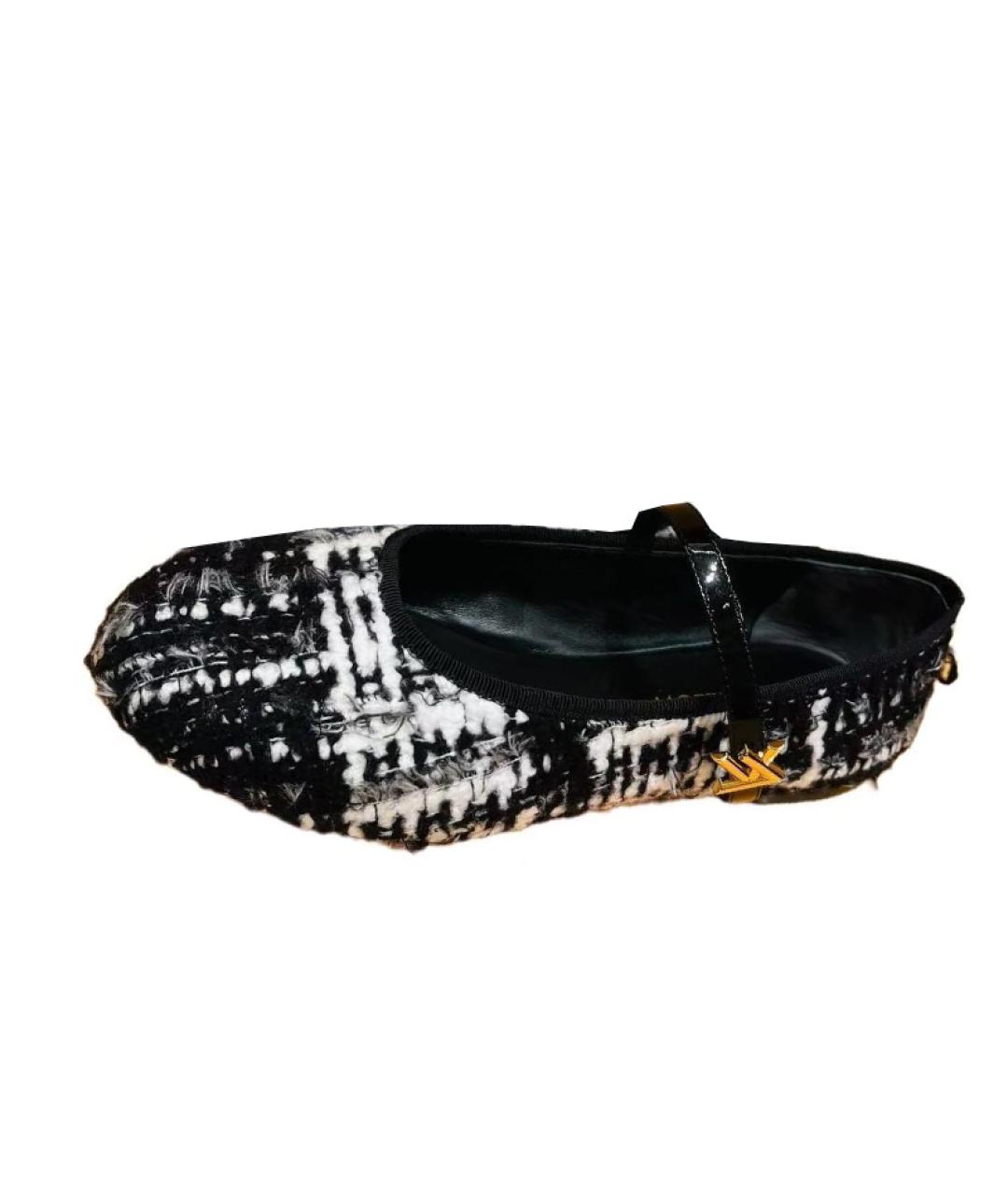 LOUIS VUITTON Черные текстильные балетки, фото 4