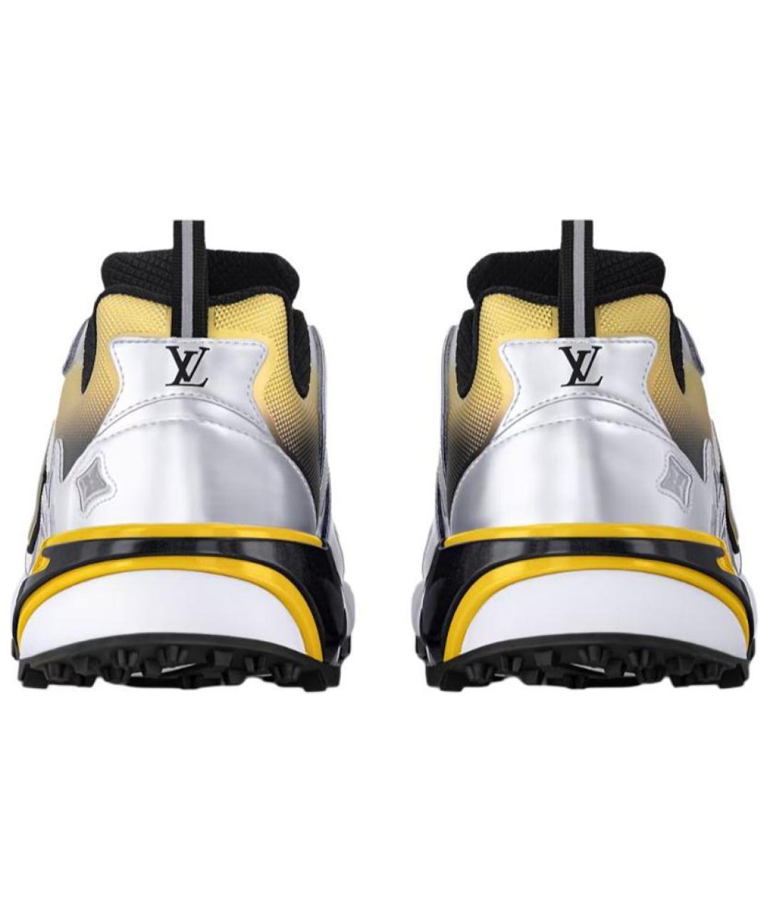 LOUIS VUITTON Серебряные текстильные низкие кроссовки / кеды, фото 5