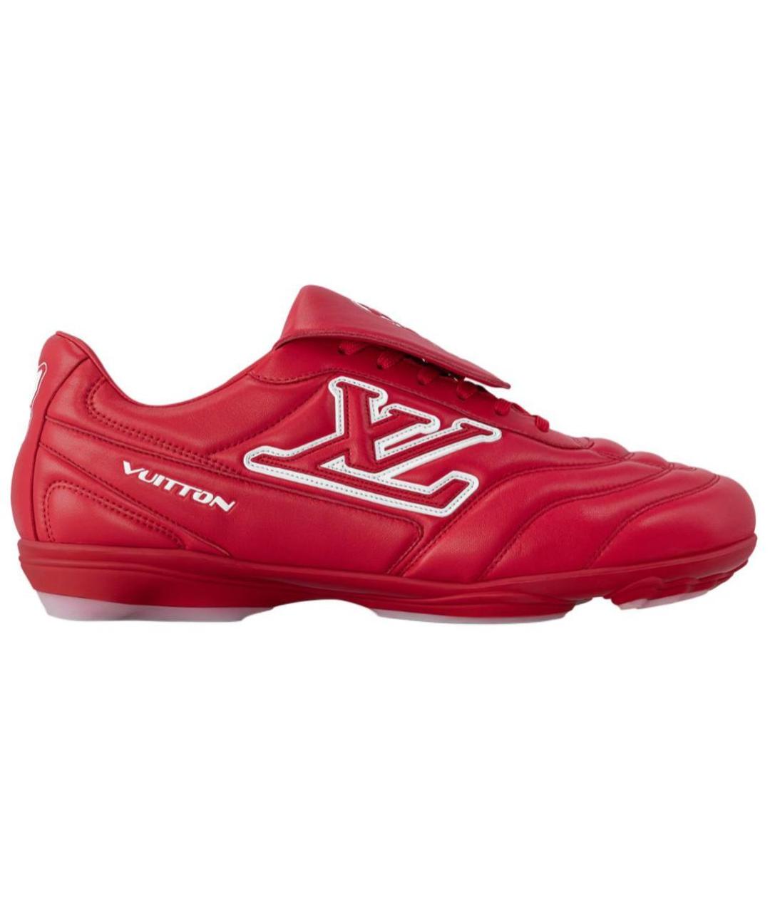 LOUIS VUITTON Красные кожаные низкие кроссовки / кеды, фото 1