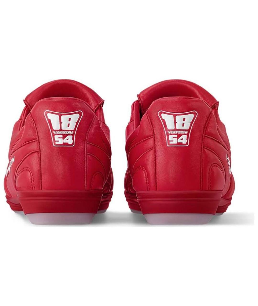 LOUIS VUITTON Красные кожаные низкие кроссовки / кеды, фото 5