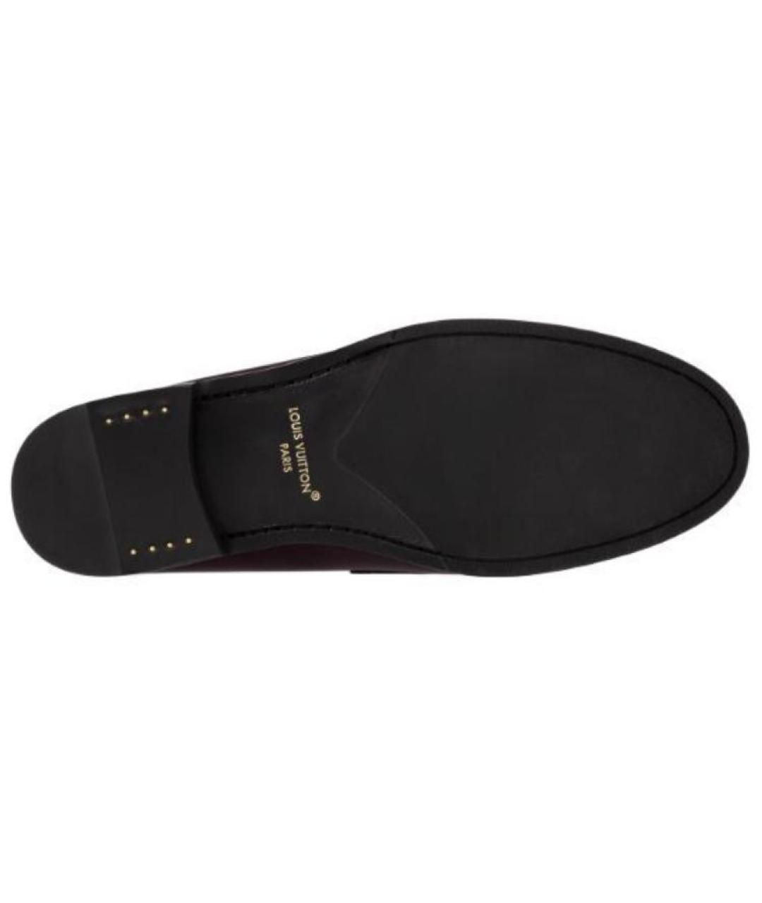 LOUIS VUITTON Бордовые кожаные лоферы, фото 6