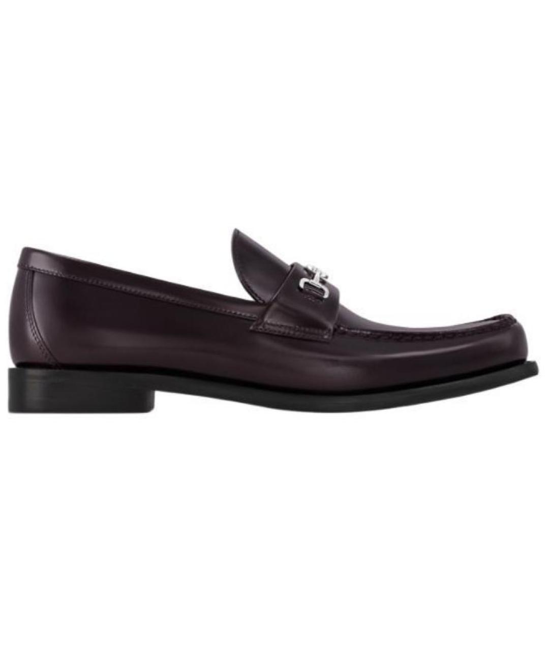 LOUIS VUITTON Бордовые кожаные лоферы, фото 1