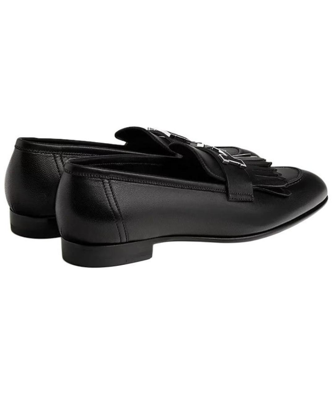 HERMES Черные кожаные лоферы, фото 4