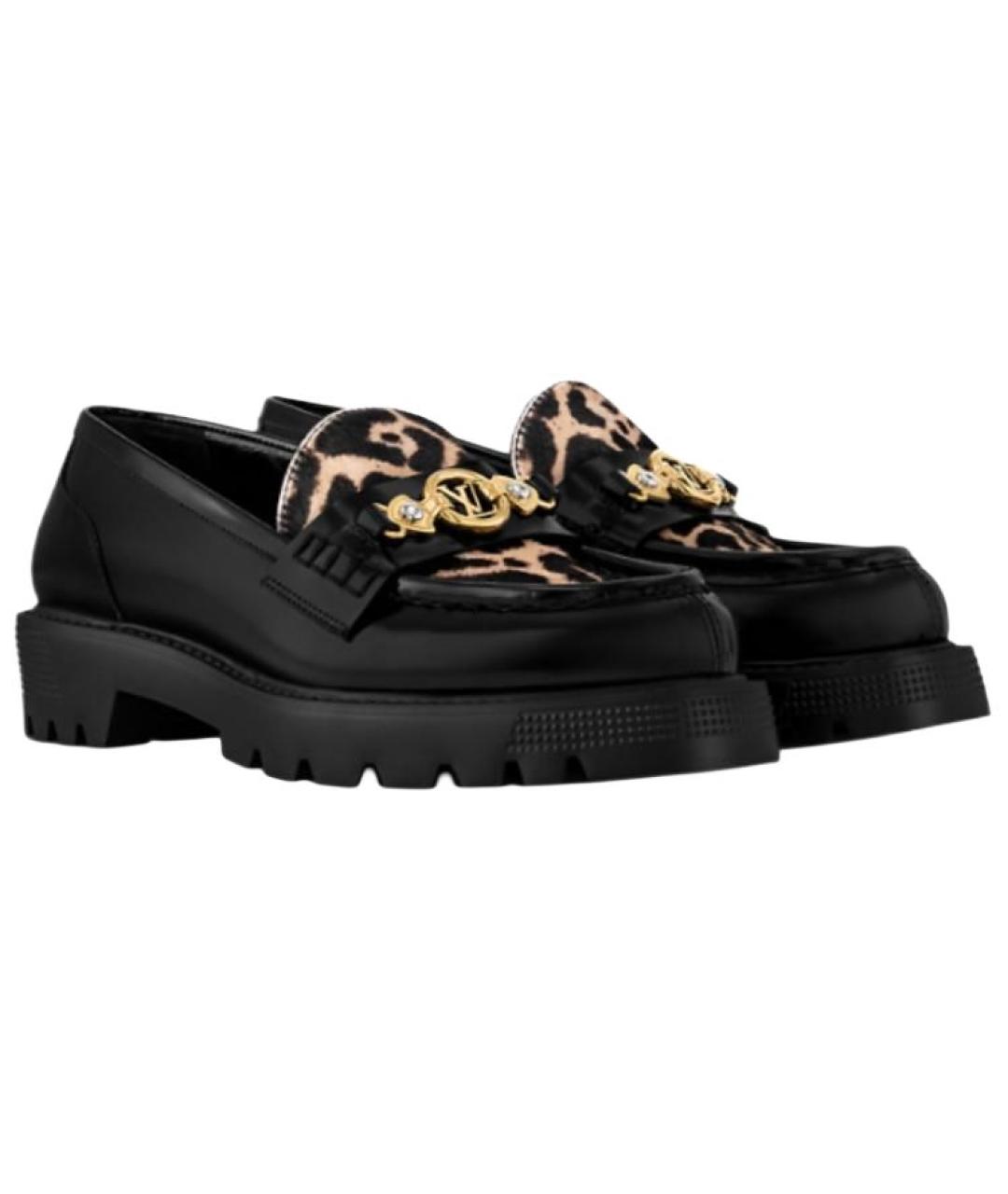 LOUIS VUITTON Черные лоферы из лакированной кожи, фото 3