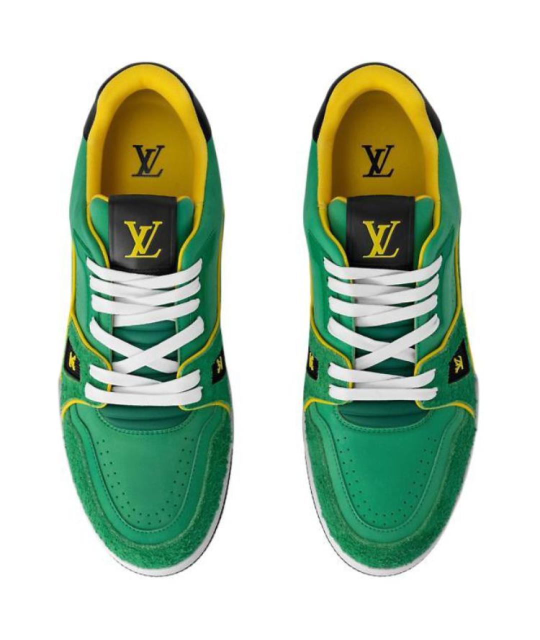 LOUIS VUITTON Зеленые замшевые низкие кроссовки / кеды, фото 4