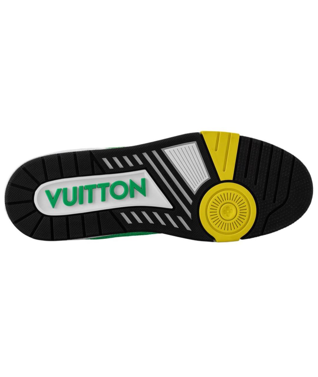 LOUIS VUITTON Зеленые замшевые низкие кроссовки / кеды, фото 6