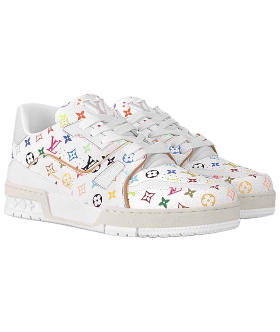 LOUIS VUITTON Белые кожаные кроссовки, фото 2