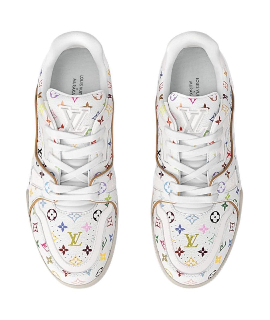 LOUIS VUITTON Белые кожаные кроссовки, фото 4