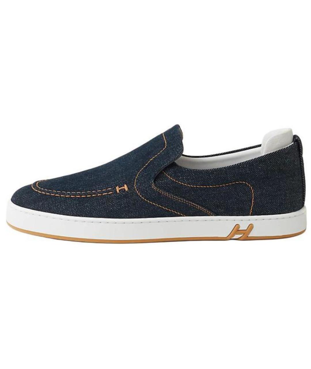 HERMES Синие слипоны, фото 2