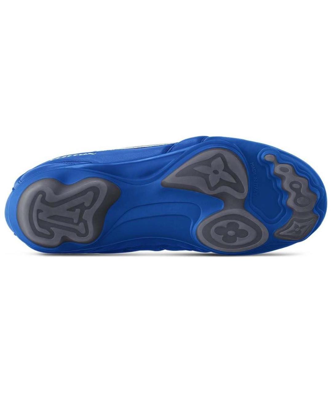 LOUIS VUITTON Синие кожаные низкие кроссовки / кеды, фото 6