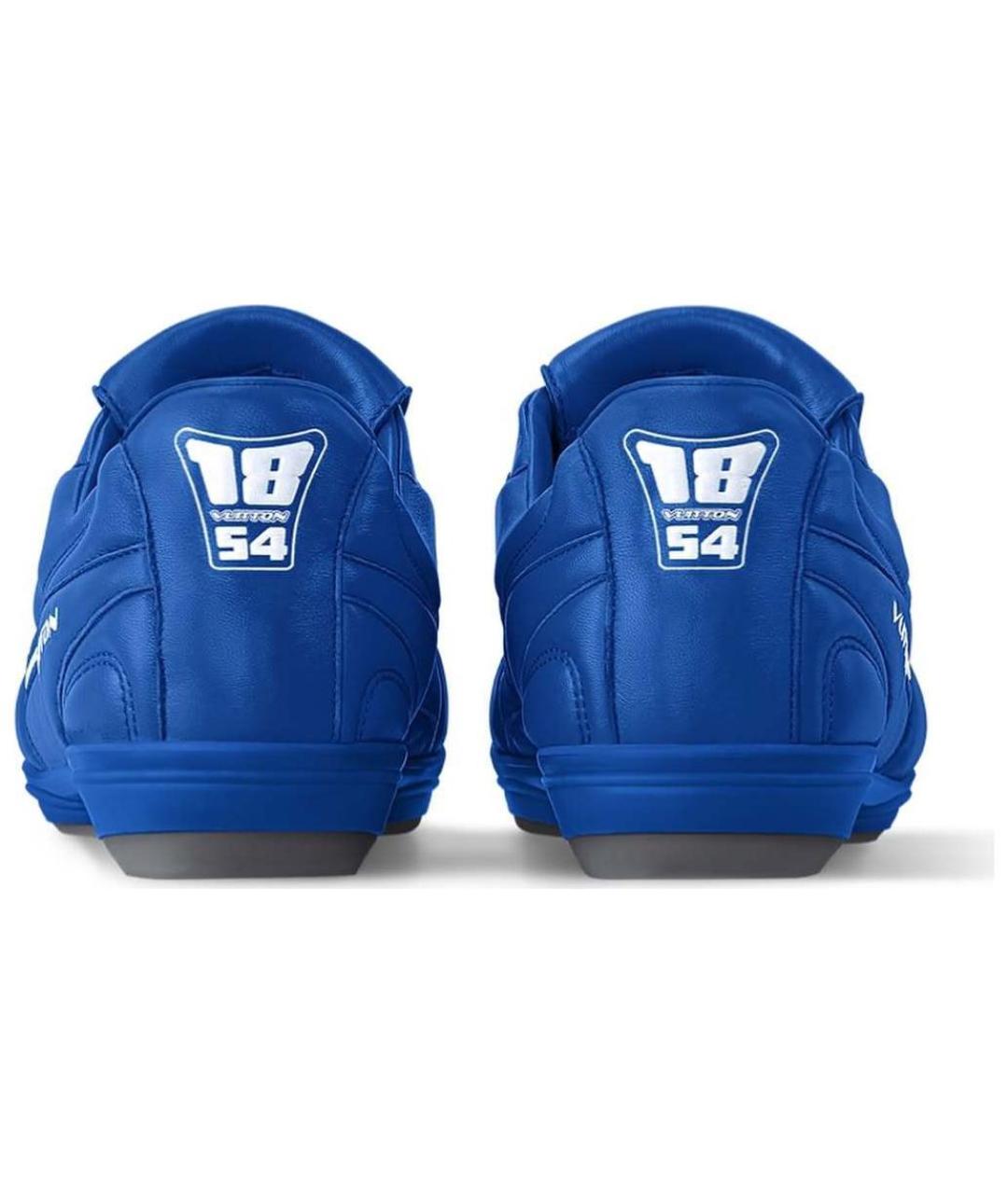 LOUIS VUITTON Синие кожаные низкие кроссовки / кеды, фото 5