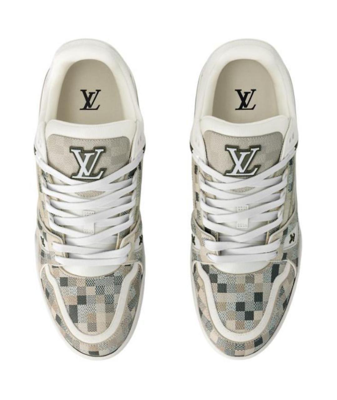 LOUIS VUITTON Бежевые кожаные кроссовки, фото 3