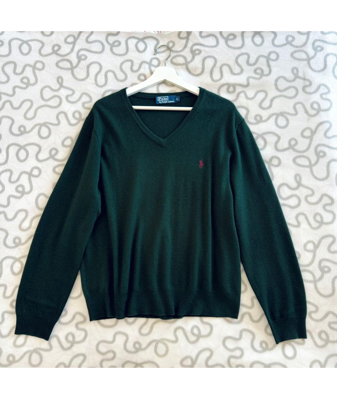 POLO RALPH LAUREN Зеленый шерстяной джемпер / свитер, фото 8