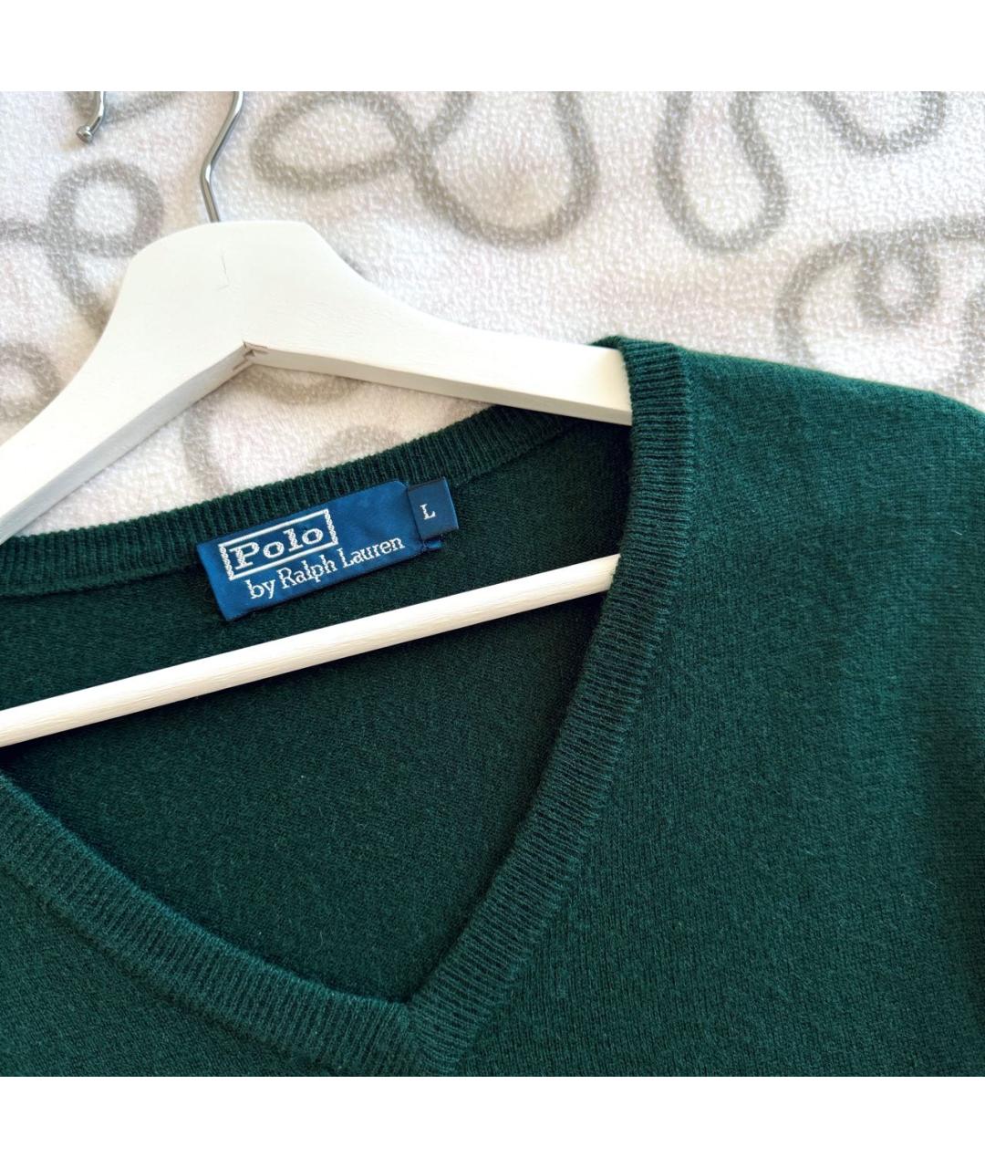 POLO RALPH LAUREN Зеленый шерстяной джемпер / свитер, фото 3