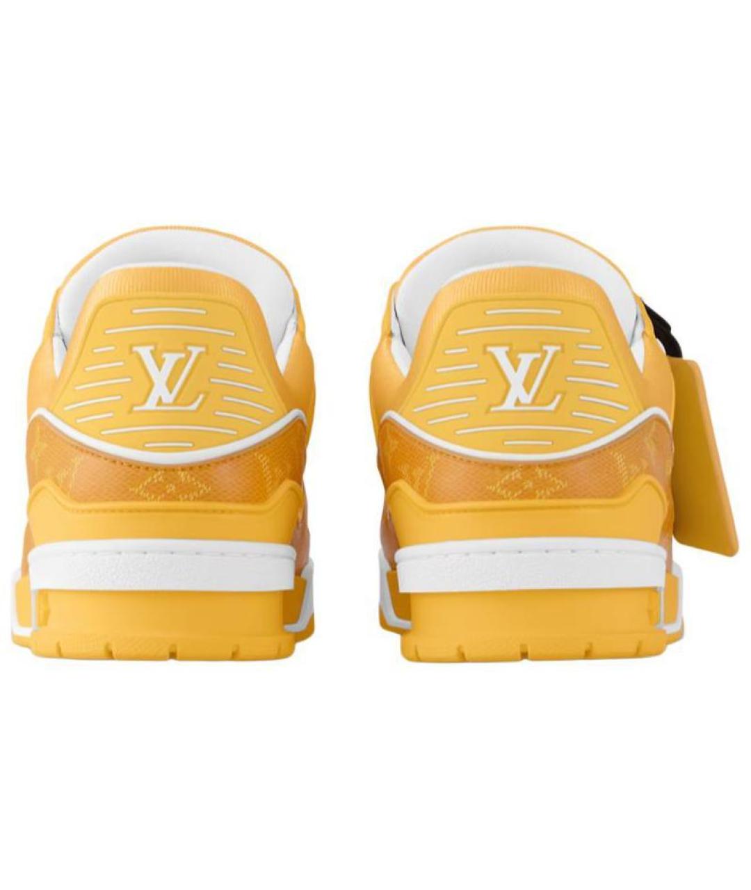 LOUIS VUITTON Оранжевое кожаные низкие кроссовки / кеды, фото 4