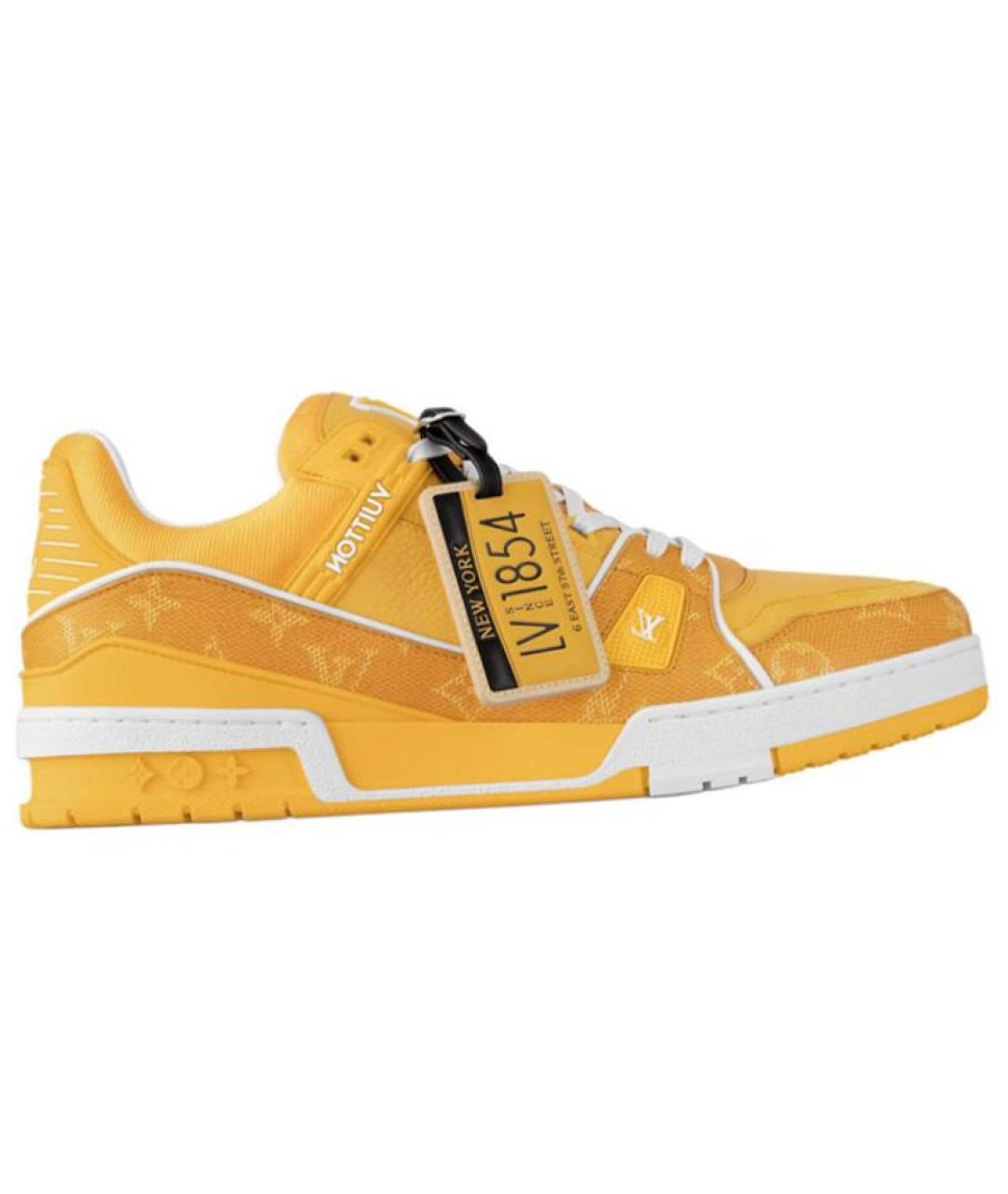 LOUIS VUITTON Оранжевое кожаные низкие кроссовки / кеды, фото 1