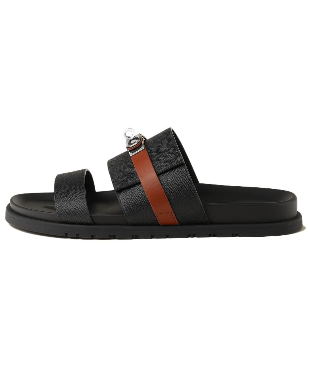 HERMES Черные сандалии, фото 2