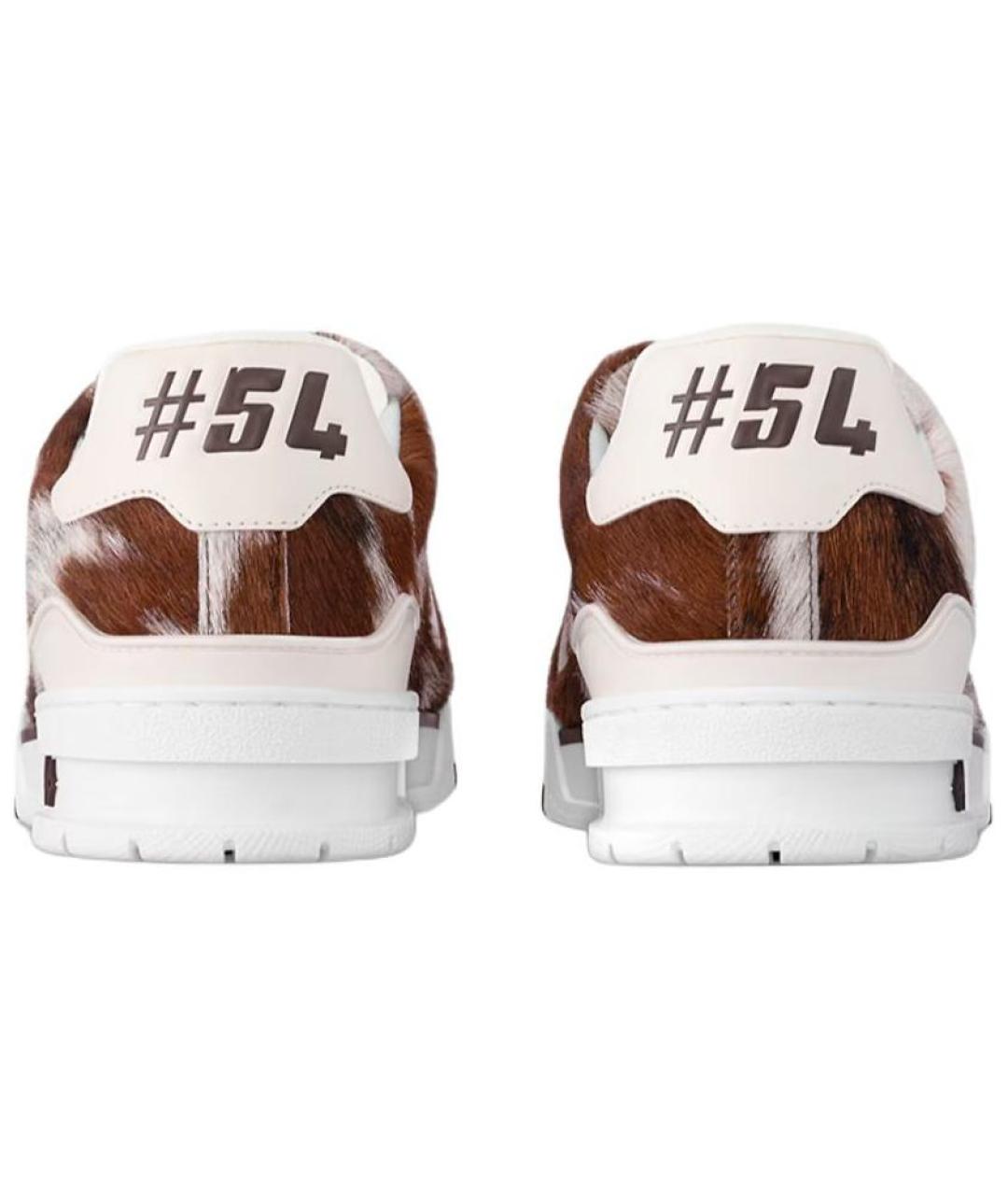 LOUIS VUITTON Коричневые кожаные кроссовки, фото 3