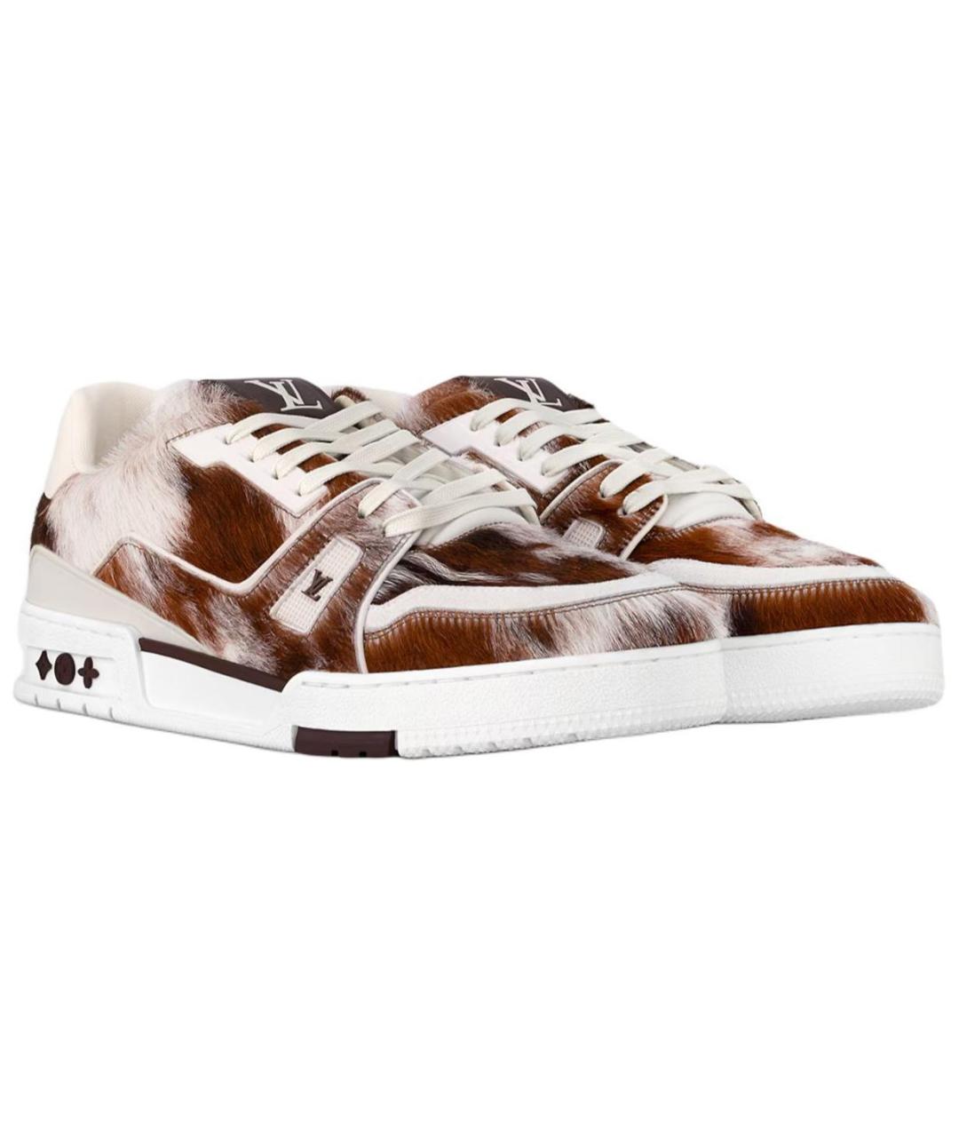 LOUIS VUITTON Коричневые кожаные кроссовки, фото 2