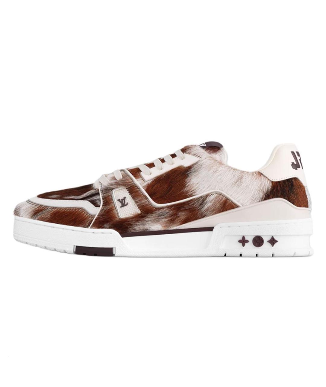 LOUIS VUITTON Коричневые кожаные кроссовки, фото 4