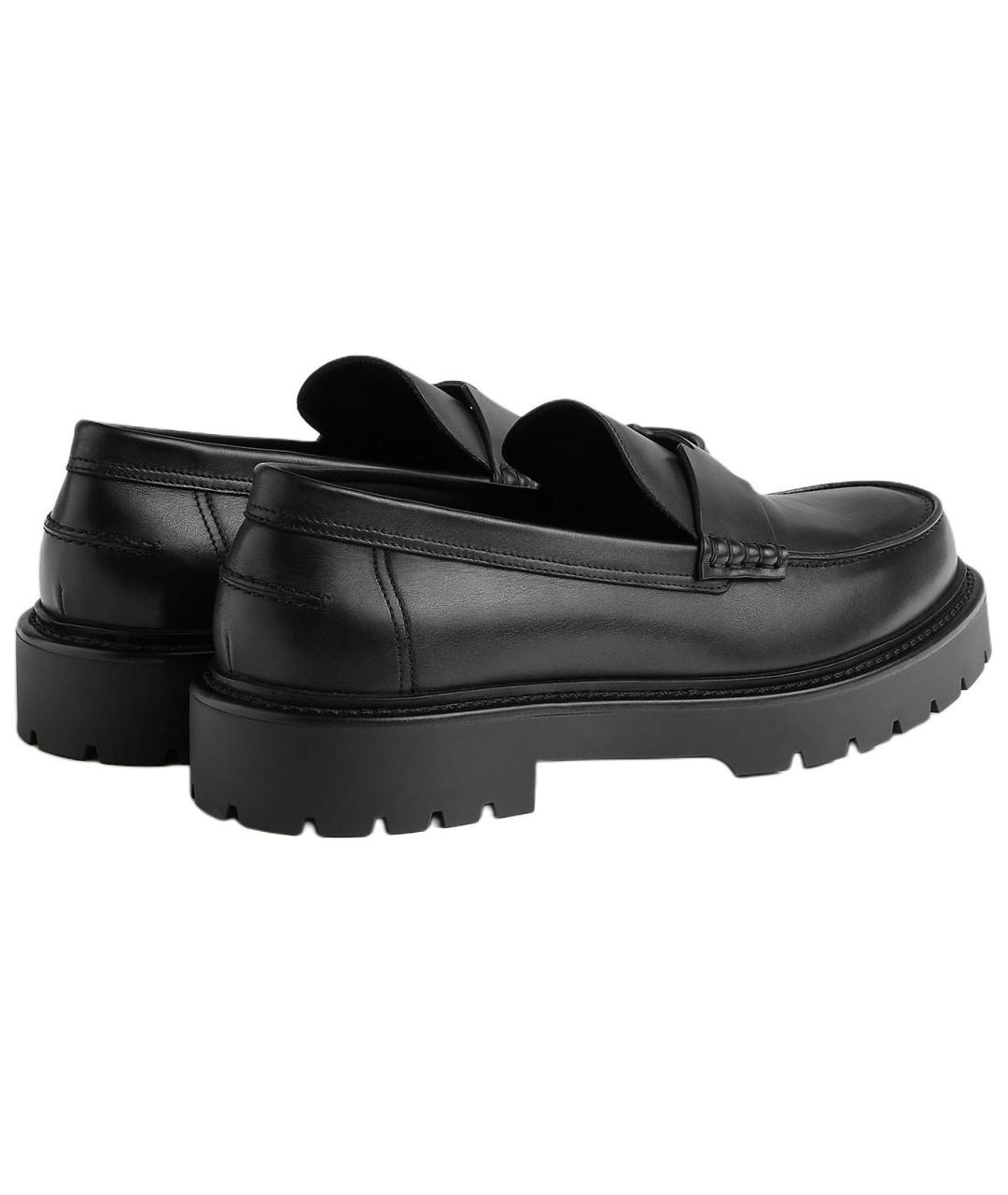HERMES Черные кожаные лоферы, фото 4