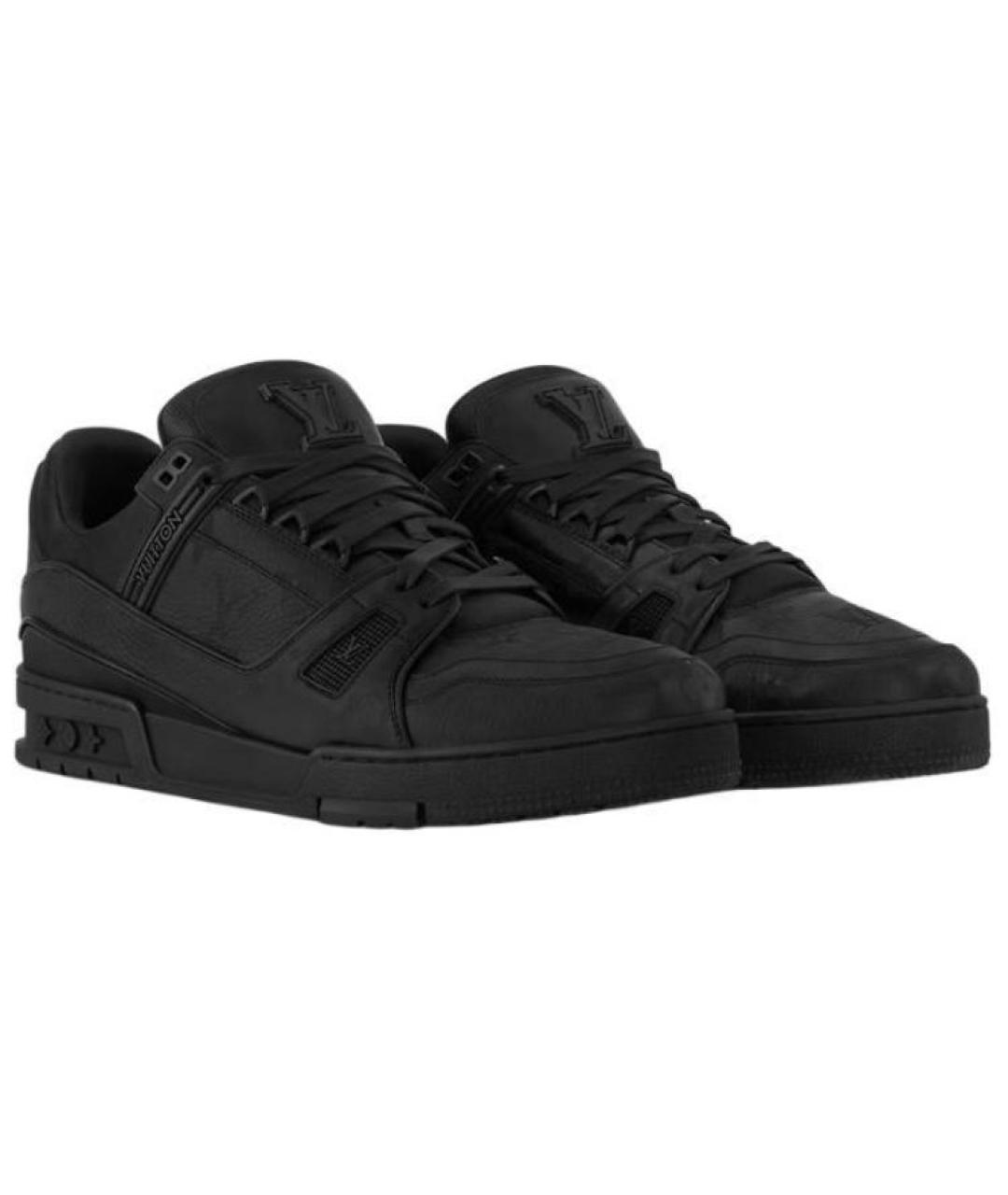 LOUIS VUITTON Черные кожаные низкие кроссовки / кеды, фото 3