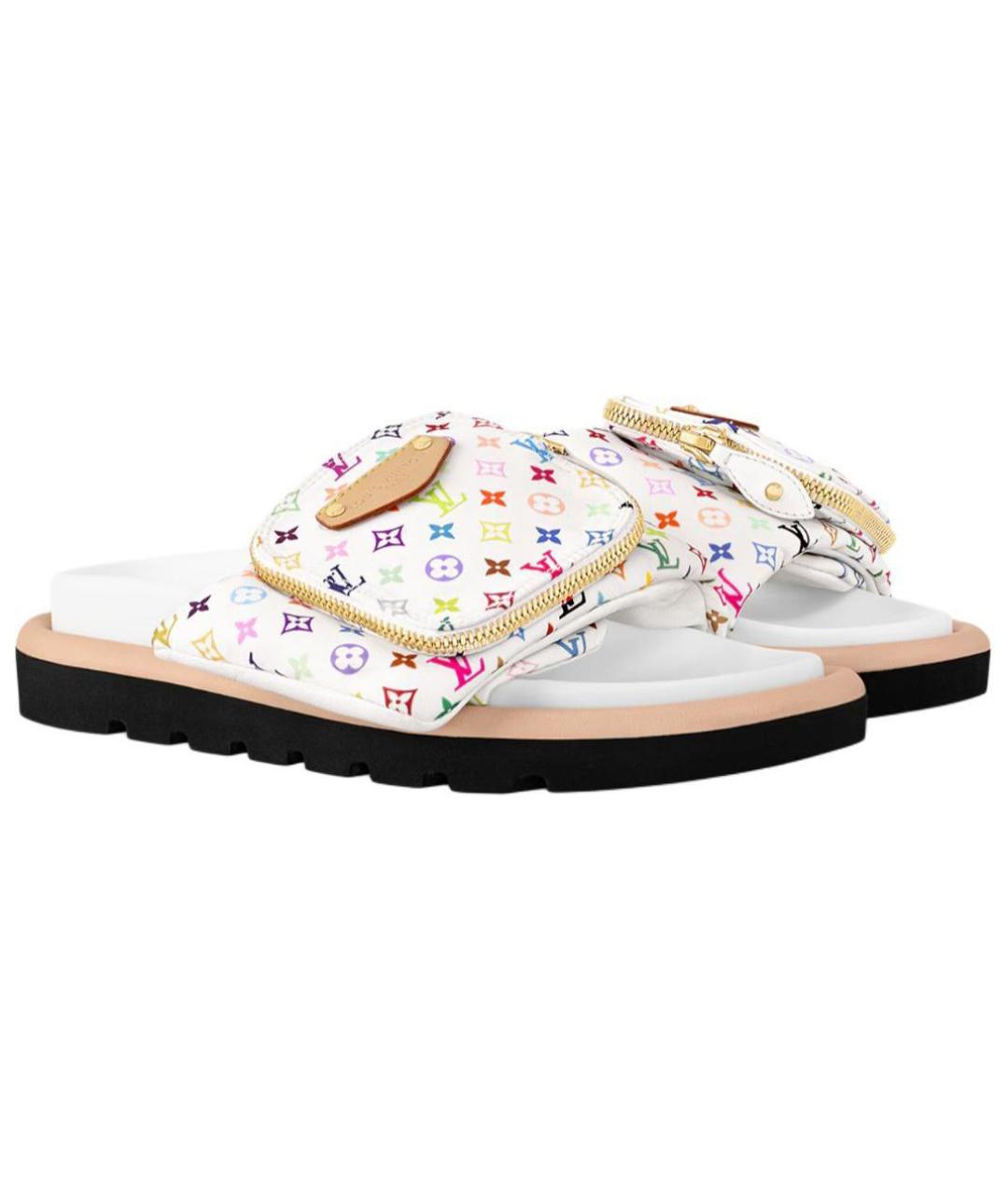 LOUIS VUITTON Белые шлепанцы, фото 3