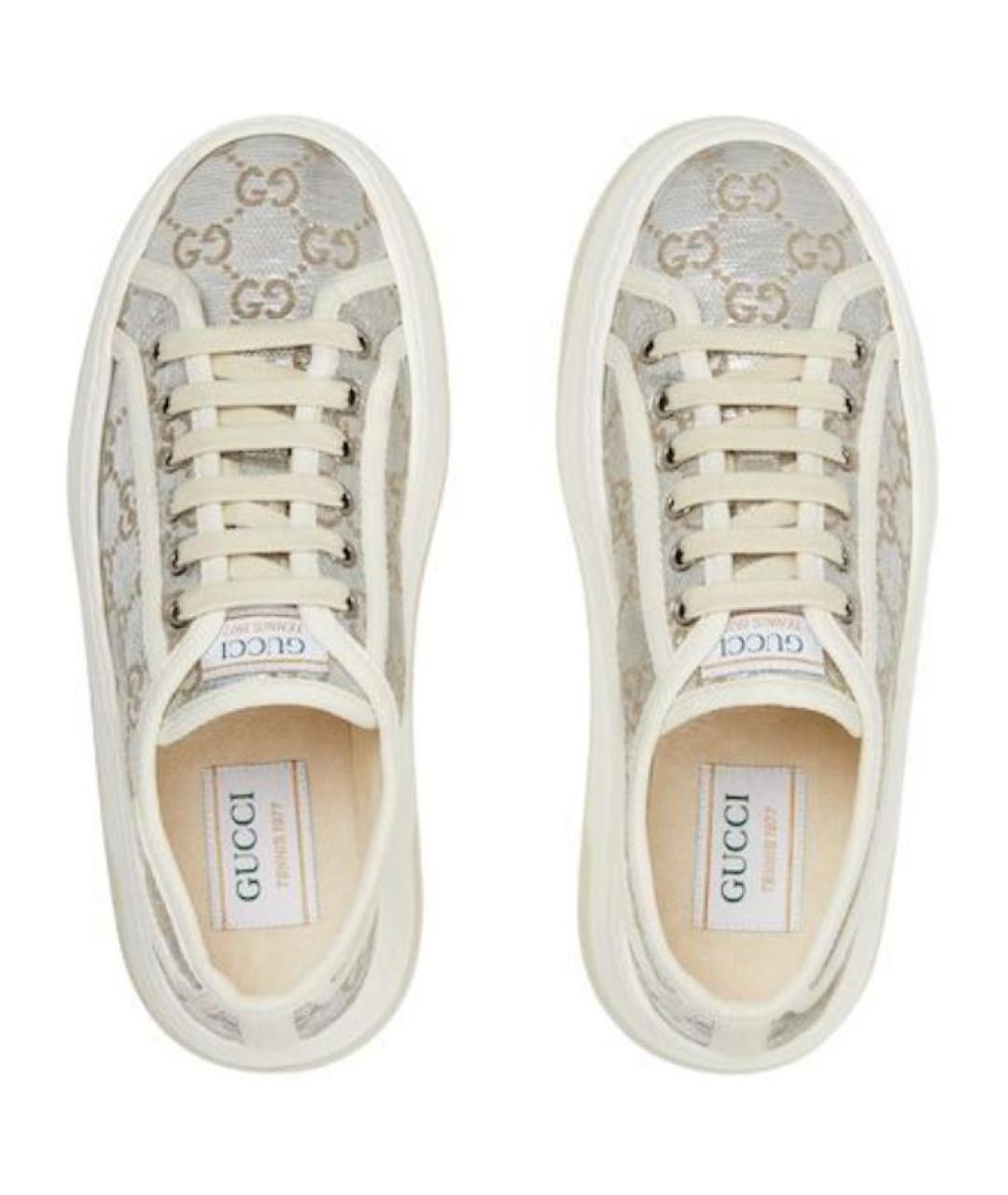 GUCCI Серебряные кеды, фото 4