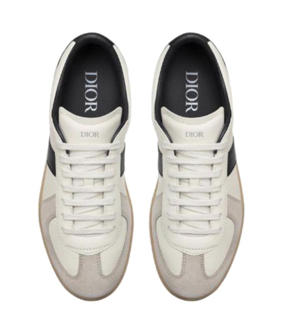 CHRISTIAN DIOR Белые кожаные низкие кроссовки / кеды, фото 4