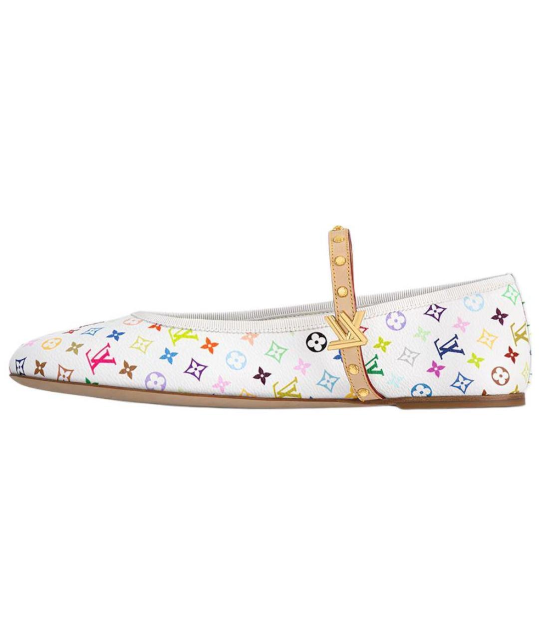 LOUIS VUITTON Белые кожаные балетки, фото 2