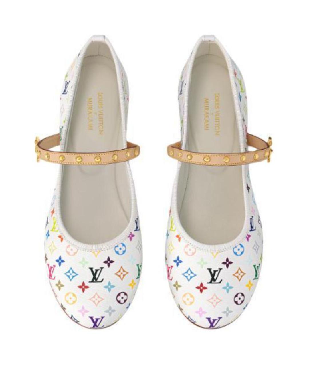 LOUIS VUITTON Белые кожаные балетки, фото 4