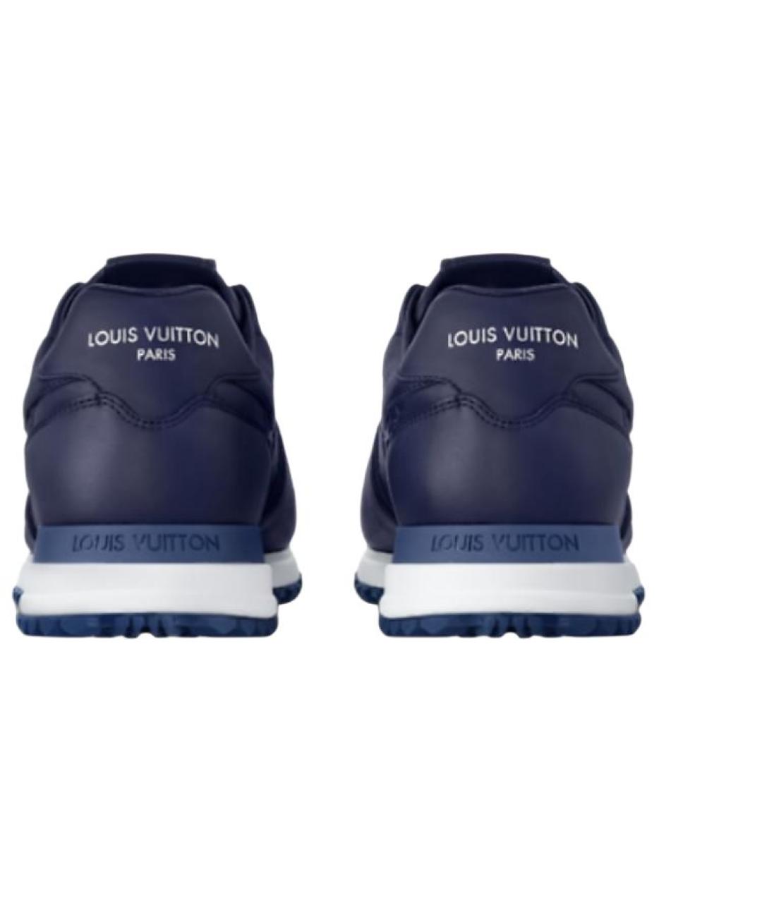 LOUIS VUITTON Темно-синие кожаные низкие кроссовки / кеды, фото 5