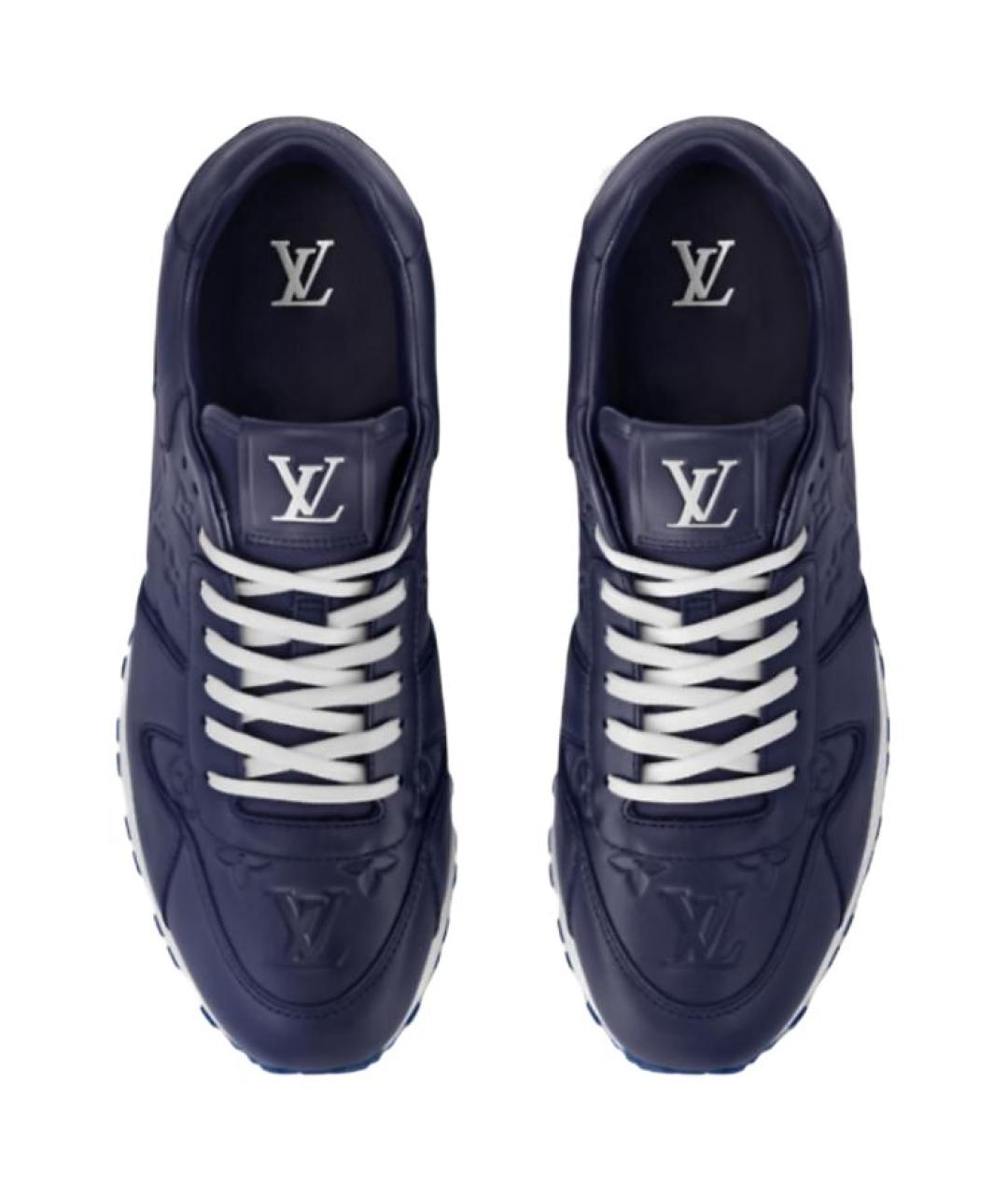 LOUIS VUITTON Темно-синие кожаные низкие кроссовки / кеды, фото 4