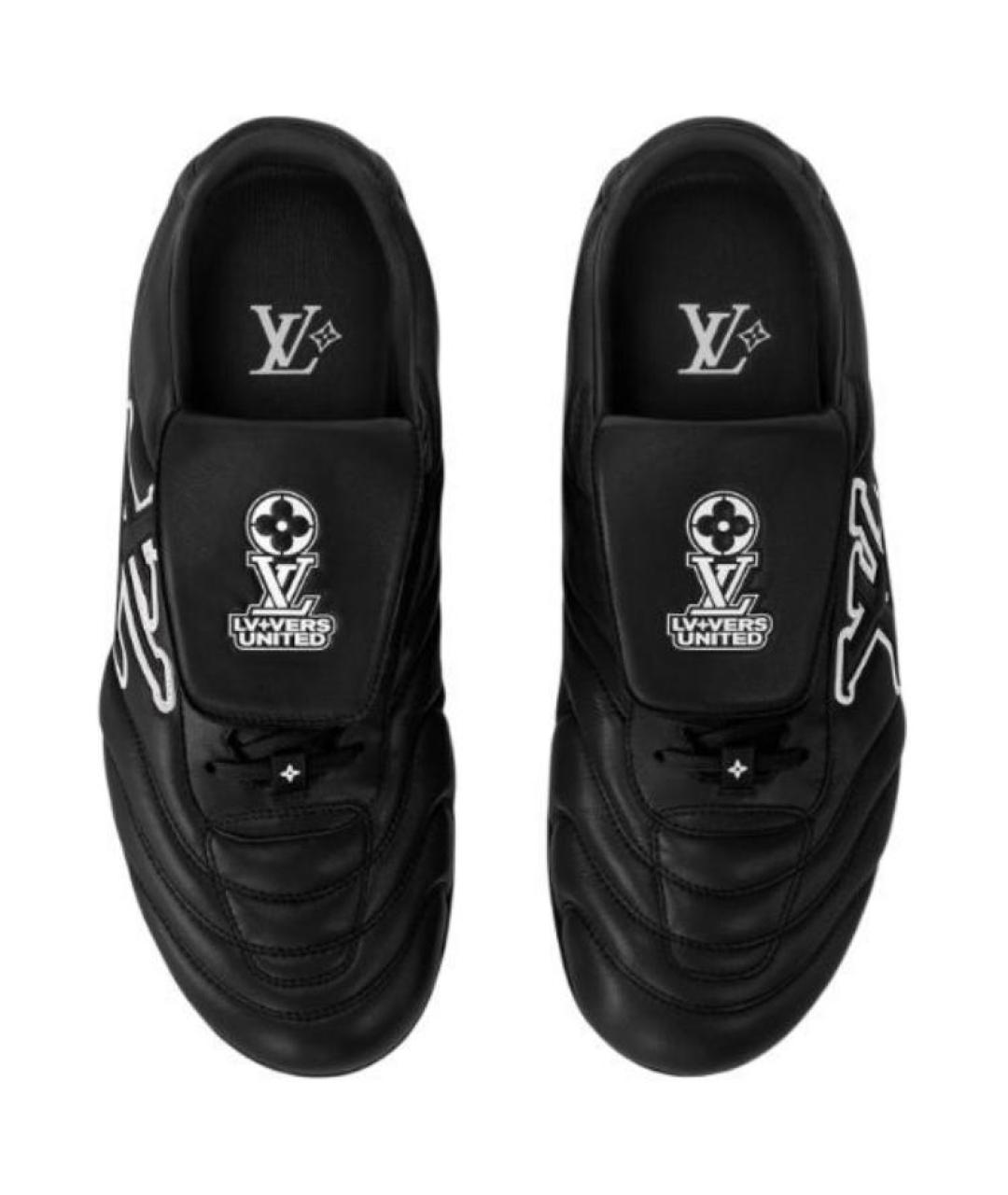LOUIS VUITTON Черные кожаные низкие кроссовки / кеды, фото 4