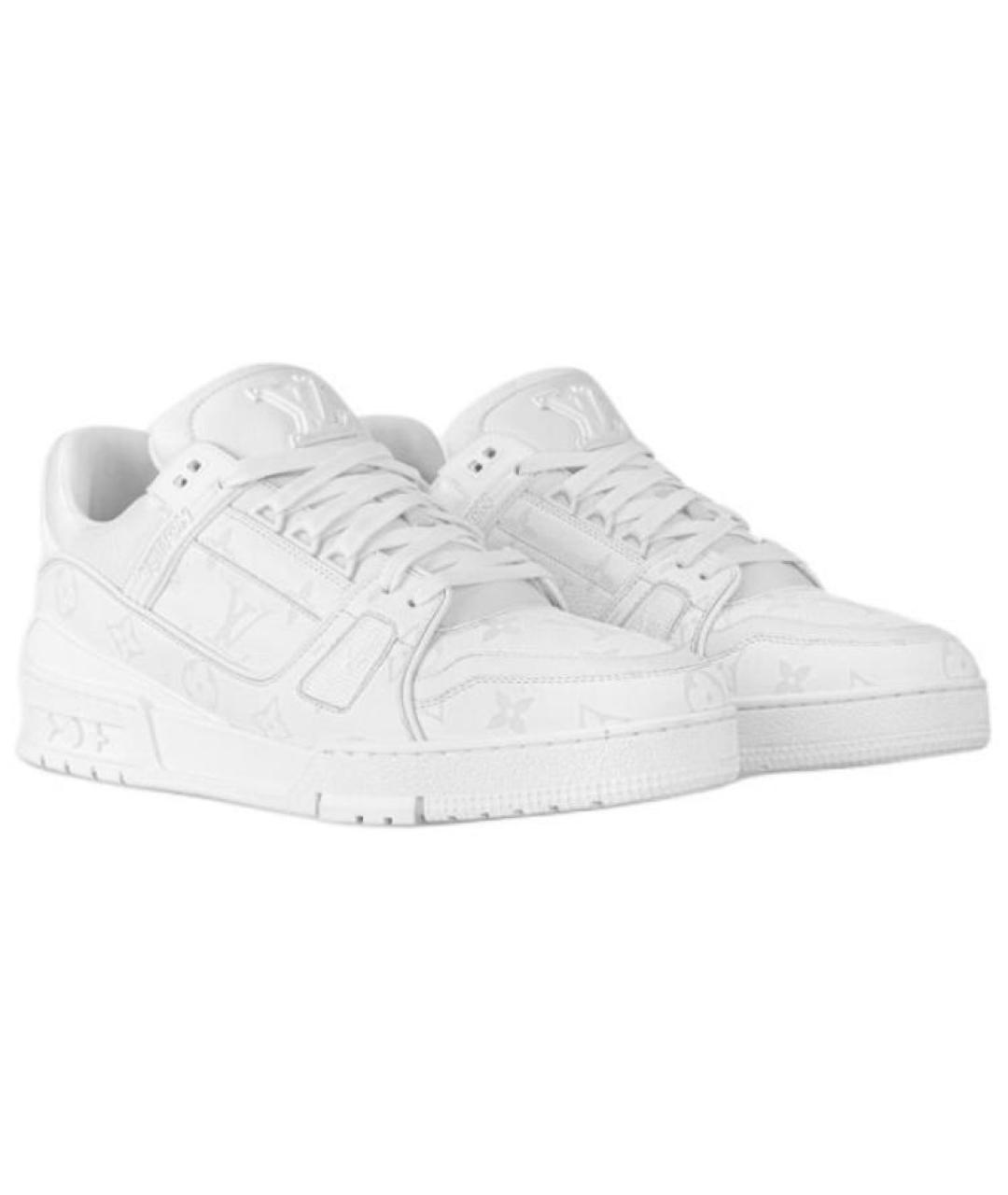 LOUIS VUITTON Белые кожаные низкие кроссовки / кеды, фото 2