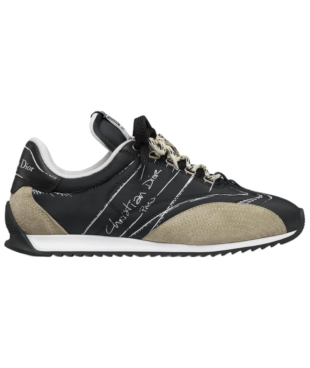 CHRISTIAN DIOR Черные кожаные кроссовки, фото 1
