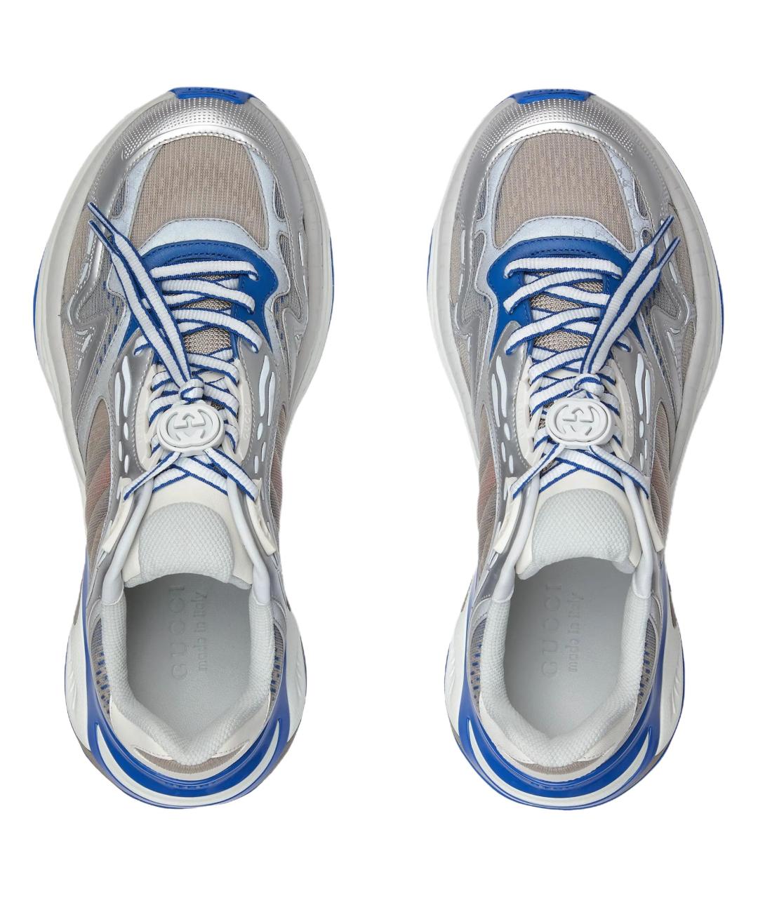 GUCCI Серебряные низкие кроссовки / кеды, фото 3