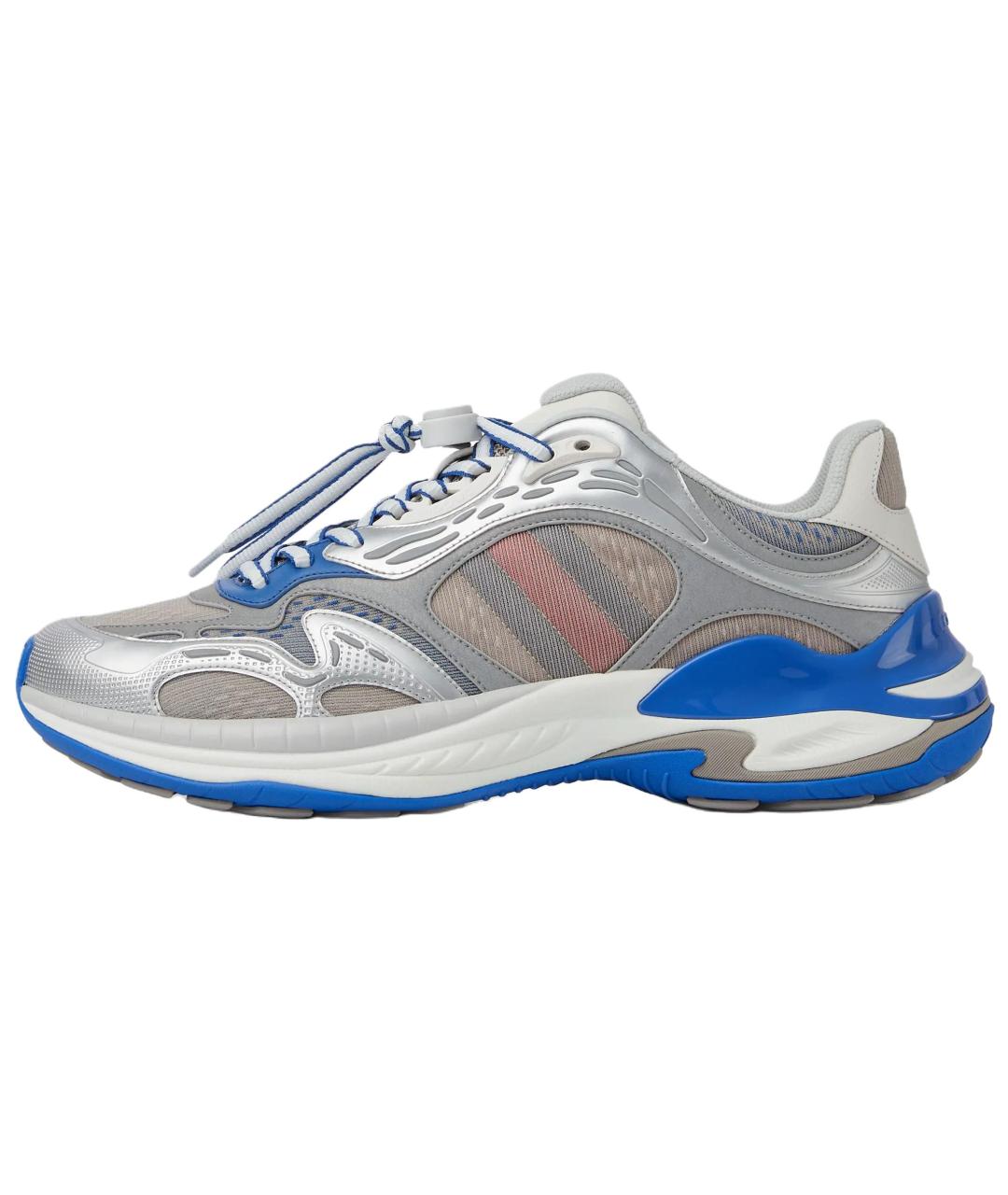 GUCCI Серебряные низкие кроссовки / кеды, фото 6