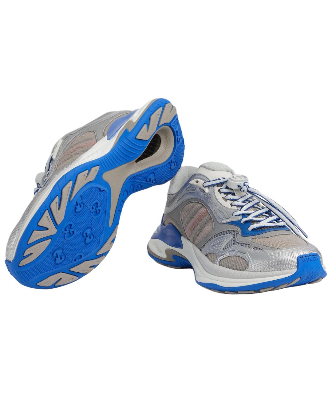 GUCCI Серебряные низкие кроссовки / кеды, фото 5