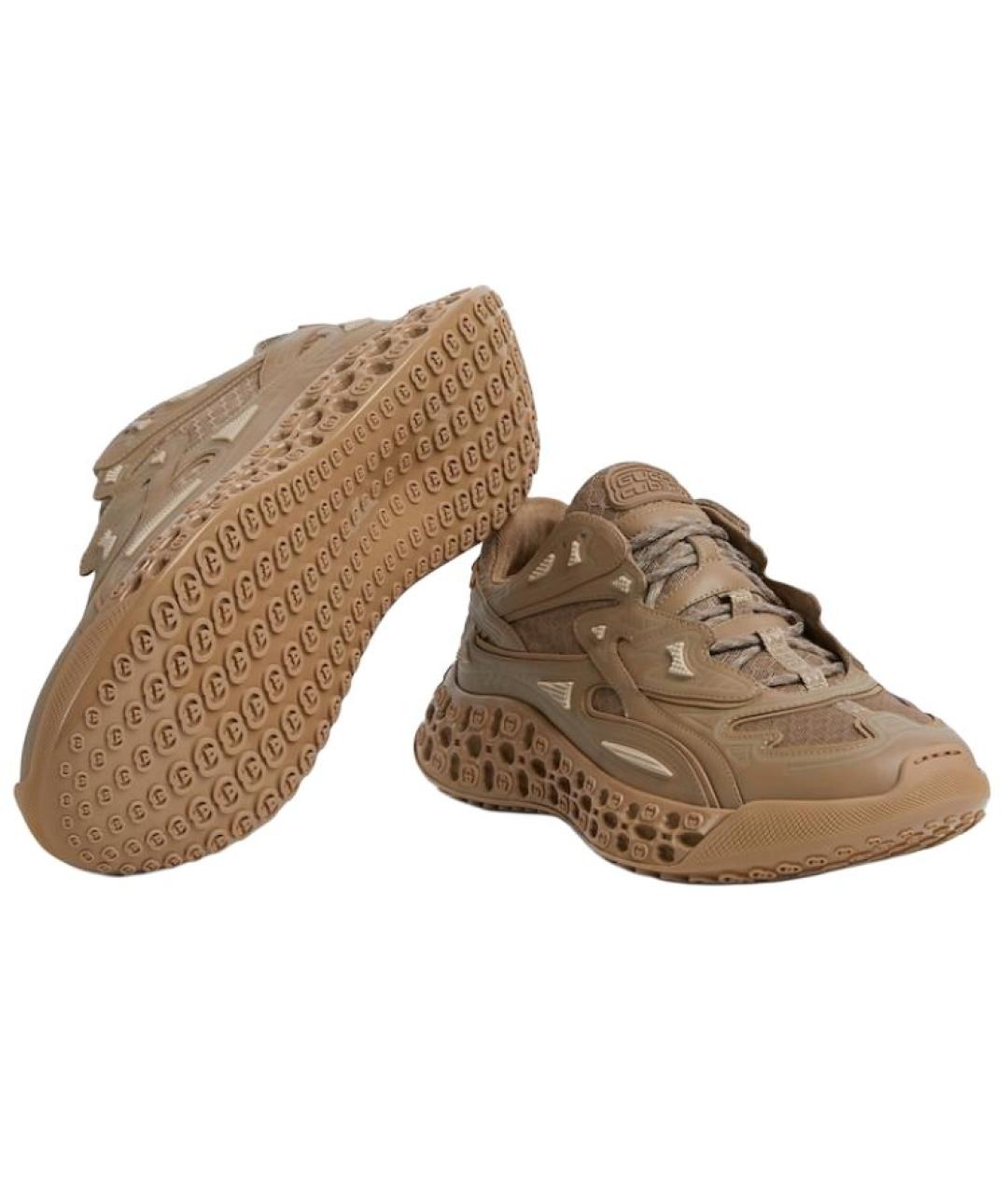 GUCCI Коричневые текстильные высокие кроссовки / кеды, фото 6