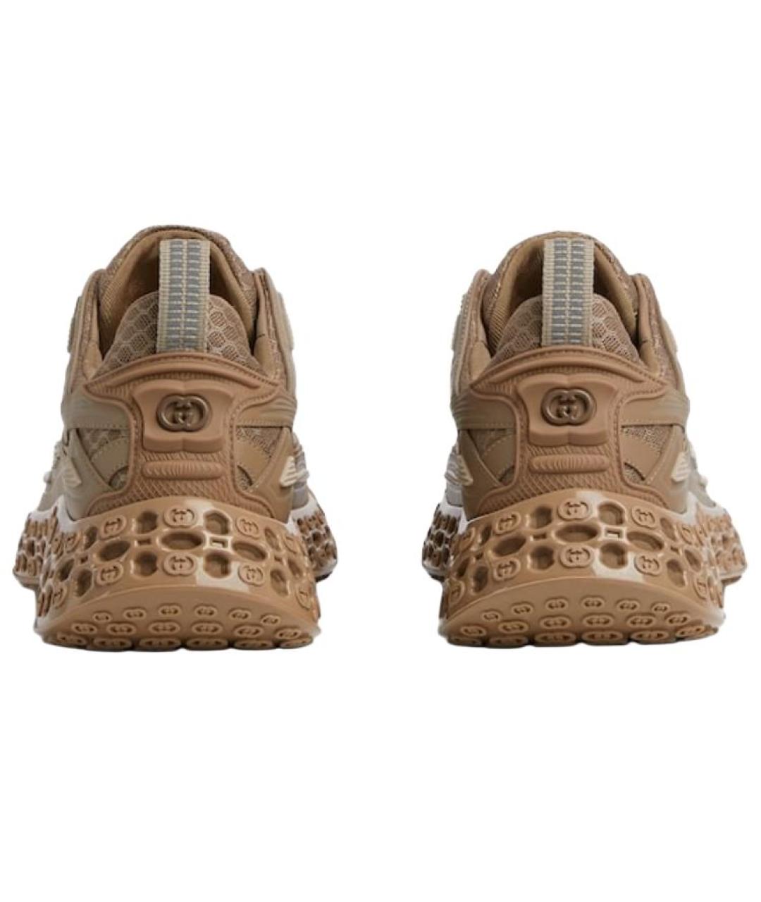 GUCCI Коричневые текстильные высокие кроссовки / кеды, фото 5