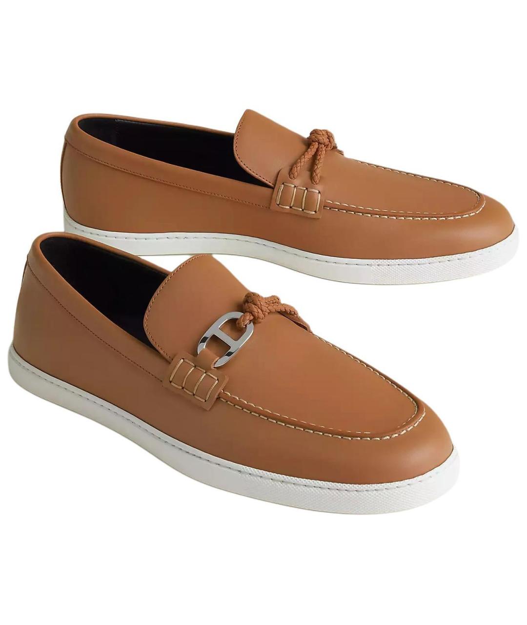 HERMES Коричневые лоферы, фото 3